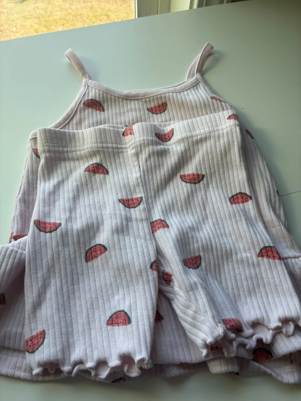 Carter's Cream Ribbed Tank with Pale Pink Trim - Picture 5 of 5